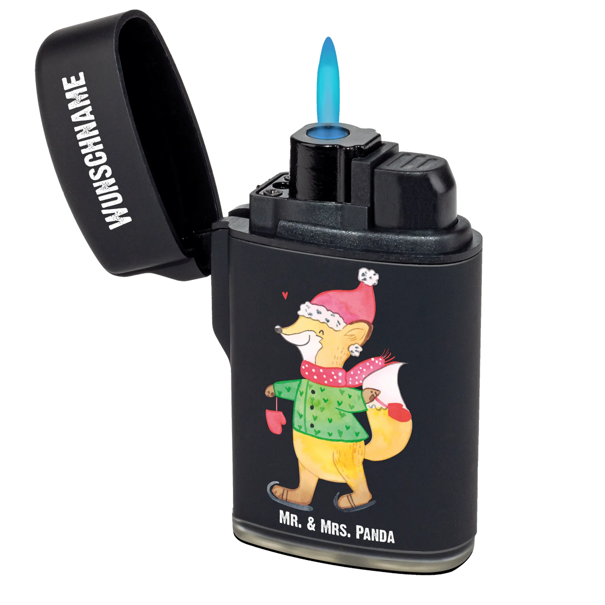 Personalised lighter Fox skates Feuerzeug Personalisiert, Feuerzeug mit Name, Individuelles Feuerzeug, Personalisierbares Feuerzeug, Personalisiertes Feuerzeug, Gasfeuerzeug personalisiert, Weihnachten, Winter, Weihnachtsdeko, Nikolaus, Advent, Heiligabend, Wintermotiv, Weihnachtsmann, Weihnachtsbaum, Weihnachtstage, Tannenbaum, Weihnachtszeit