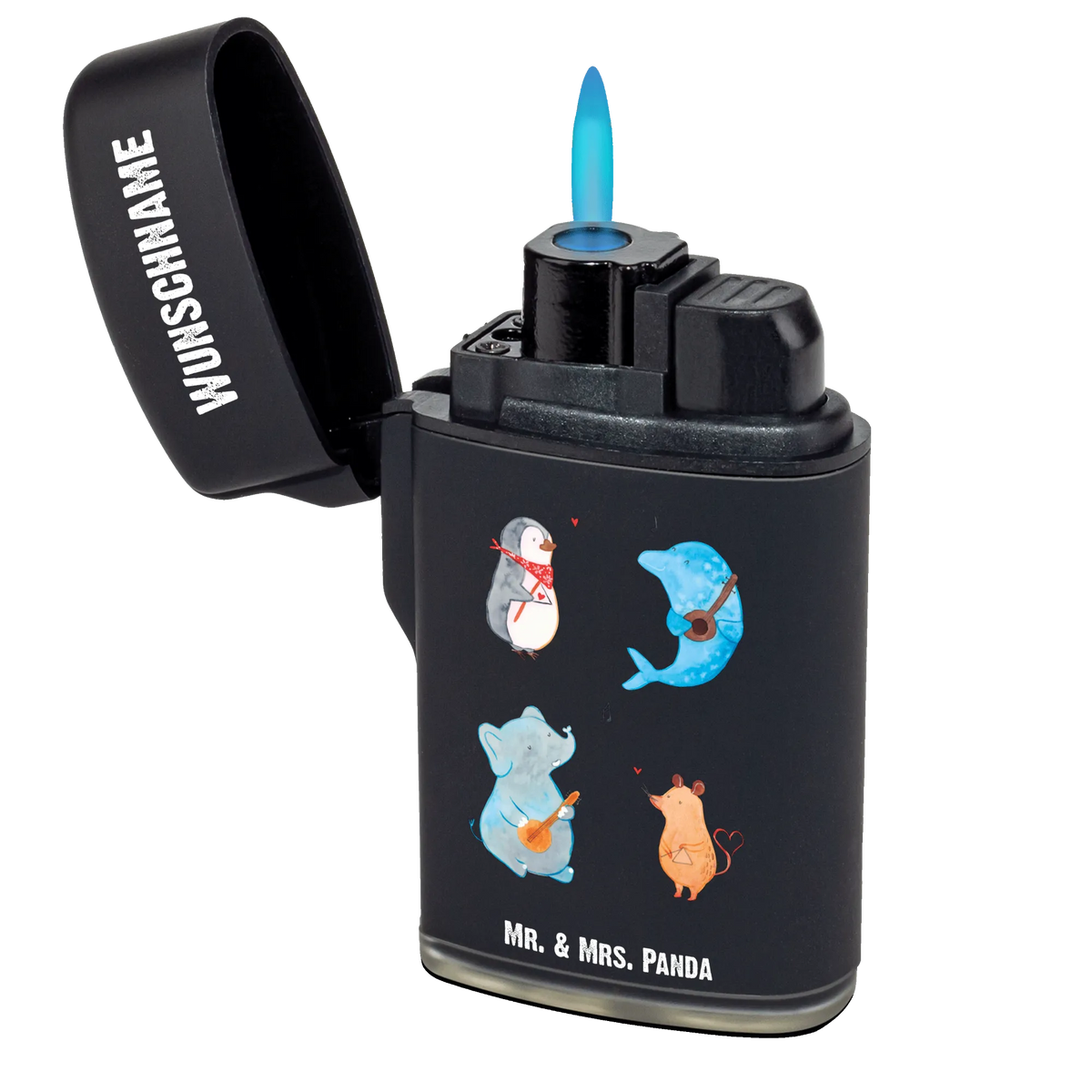 Personalisiertes Feuerzeug Big Band Personalisiertes Feuerzeug, Feuerzeug mit Name, Gasfeuerzeug personalisiert, Personalisierbares Feuerzeug, Individuelles Feuerzeug, Feuerzeug Personalisiert, Lustige Sprüche, Tiere, Tiermotive, Gute Laune, Gitarre, Musikanten, Band, Hund, Maus, Delfin, Musik, Triangel, Pinguin, Elefant