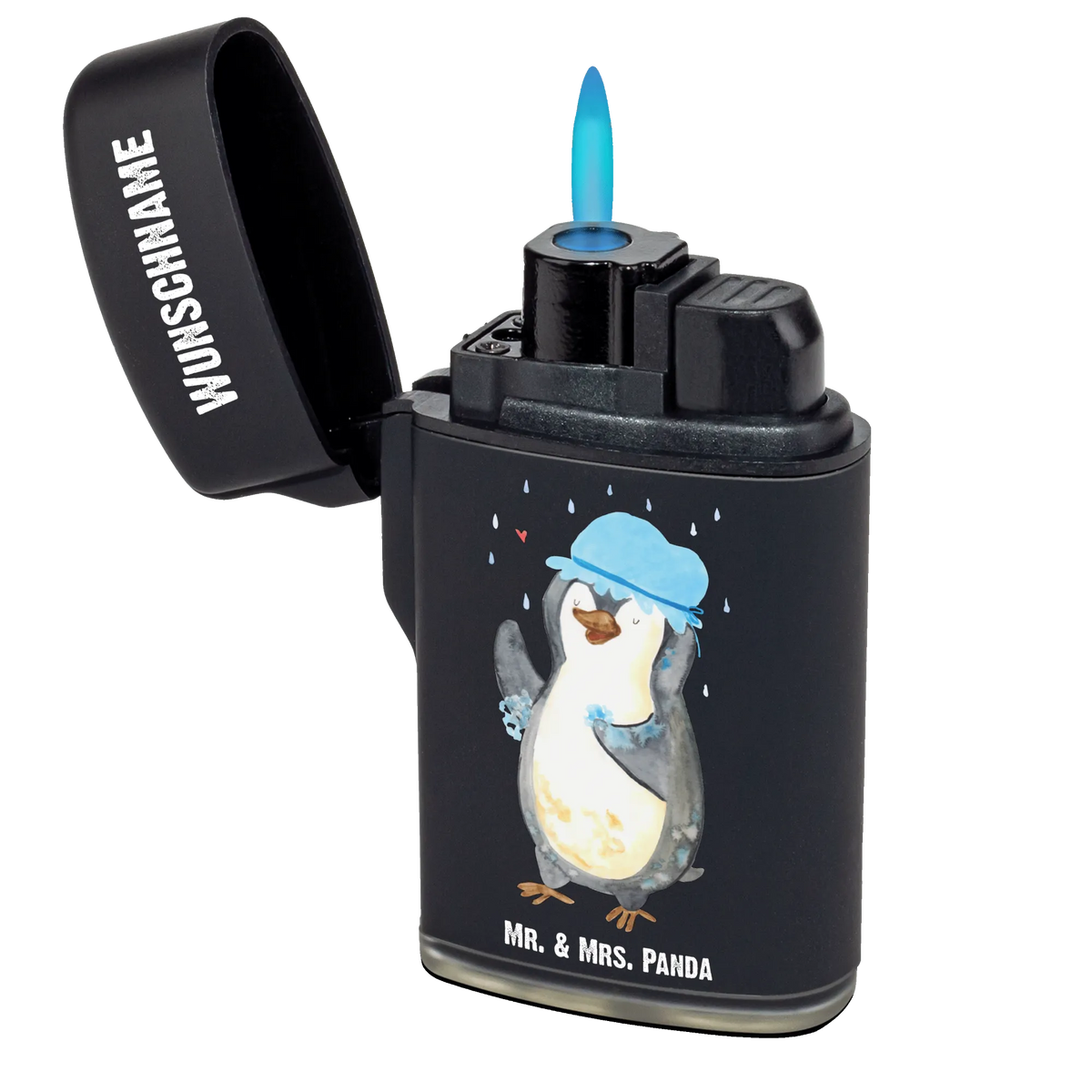 Personalisiertes Feuerzeug Pinguin Duschen Gasfeuerzeug personalisiert, Personalisiertes Feuerzeug, Personalisierbares Feuerzeug, Feuerzeug Personalisiert, Feuerzeug mit Name, Individuelles Feuerzeug, Pinguin, Pinguine, Neustart, Motivation, glücklich sein, Dusche, Neuanfang, Lebensmotto, Duschen