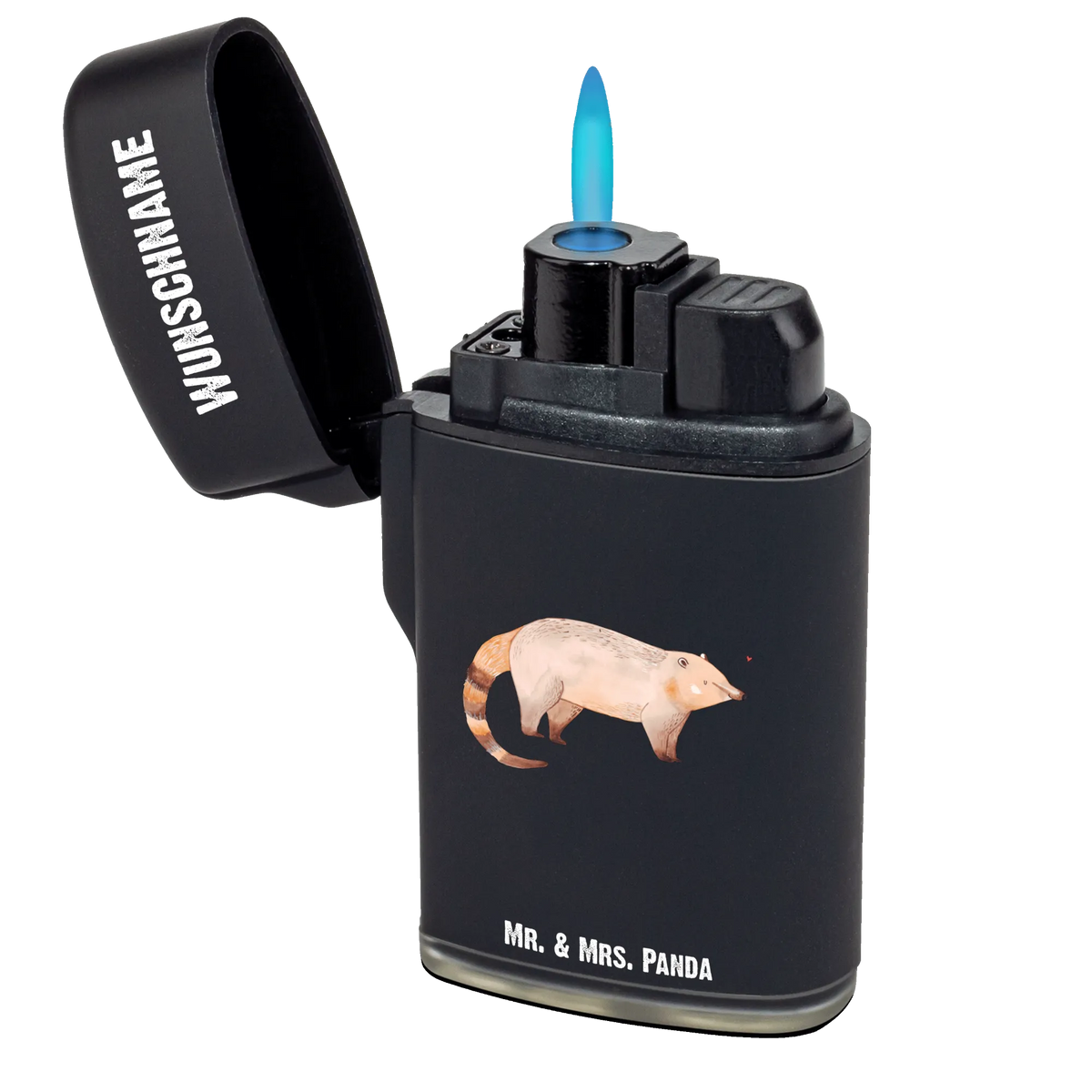 Personalised lighter Coati Individuelles Feuerzeug, Gasfeuerzeug personalisiert, Feuerzeug Personalisiert, Personalisiertes Feuerzeug, Personalisierbares Feuerzeug, Feuerzeug mit Name, Lustige Sprüche, Tiere, Tiermotive, Gute Laune, Nasenbär, Rüsselbär, Nasenbären, Bär
