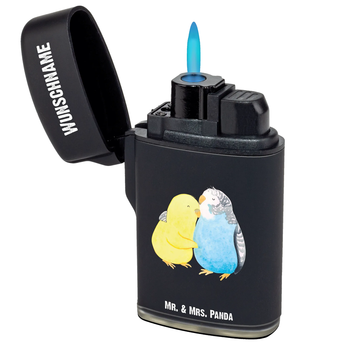 Personalised lighter Parakeets in love Personalisierbares Feuerzeug, Feuerzeug Personalisiert, Feuerzeug mit Name, Gasfeuerzeug personalisiert, Individuelles Feuerzeug, Personalisiertes Feuerzeug, Freundin, Freund, Liebe, Liebesgeschenk, Jahrestag, Verlobung, Partner, Ehemann, Ehefrau, Heiraten, Heiratsantrag, Hocheitstag, Vögel, Wellensittich, Vertrauen, Nähe, Kuscheln