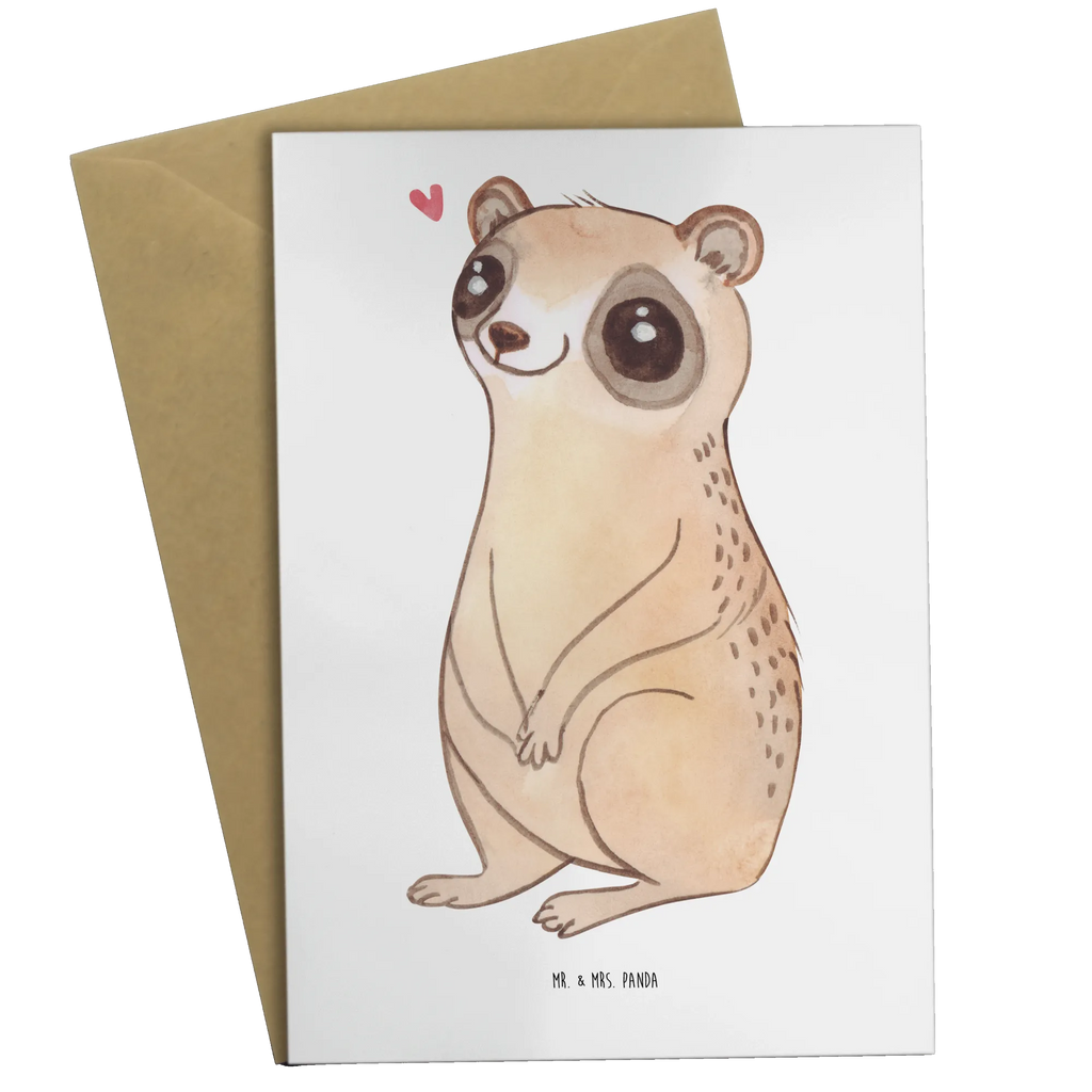 Greetings card Slow loris Happy dankeskarten, Glückwunschkarte, weihnachtskarten, genesungskarte, hochzeitskarten, neujahrskarte, Grußkarten, Beileidskarte, glückwunschkarten, firmungskarte, abiturkarte, Klappkarte, babykarte, jubiläumskarte, spruchkarte, osterkarten, Grußkarte, Motivkarte, kommunionskarte, valentinstagskarte, osterkarte, einladungskarten, vatertagskarte, Tiere, Tiermotive, Gute Laune, Lustige Sprüche, Niedlich, Glück, Plumplori