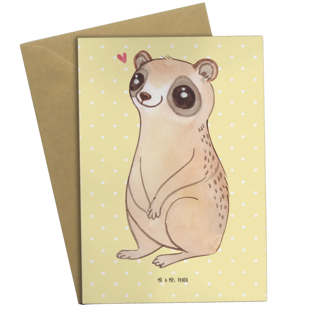 Greetings card Slow loris Happy dankeskarten, Glückwunschkarte, weihnachtskarten, genesungskarte, hochzeitskarten, neujahrskarte, Grußkarten, Beileidskarte, glückwunschkarten, firmungskarte, abiturkarte, Klappkarte, babykarte, jubiläumskarte, spruchkarte, osterkarten, Grußkarte, Motivkarte, kommunionskarte, valentinstagskarte, osterkarte, einladungskarten, vatertagskarte, Tiere, Tiermotive, Gute Laune, Lustige Sprüche, Niedlich, Glück, Plumplori