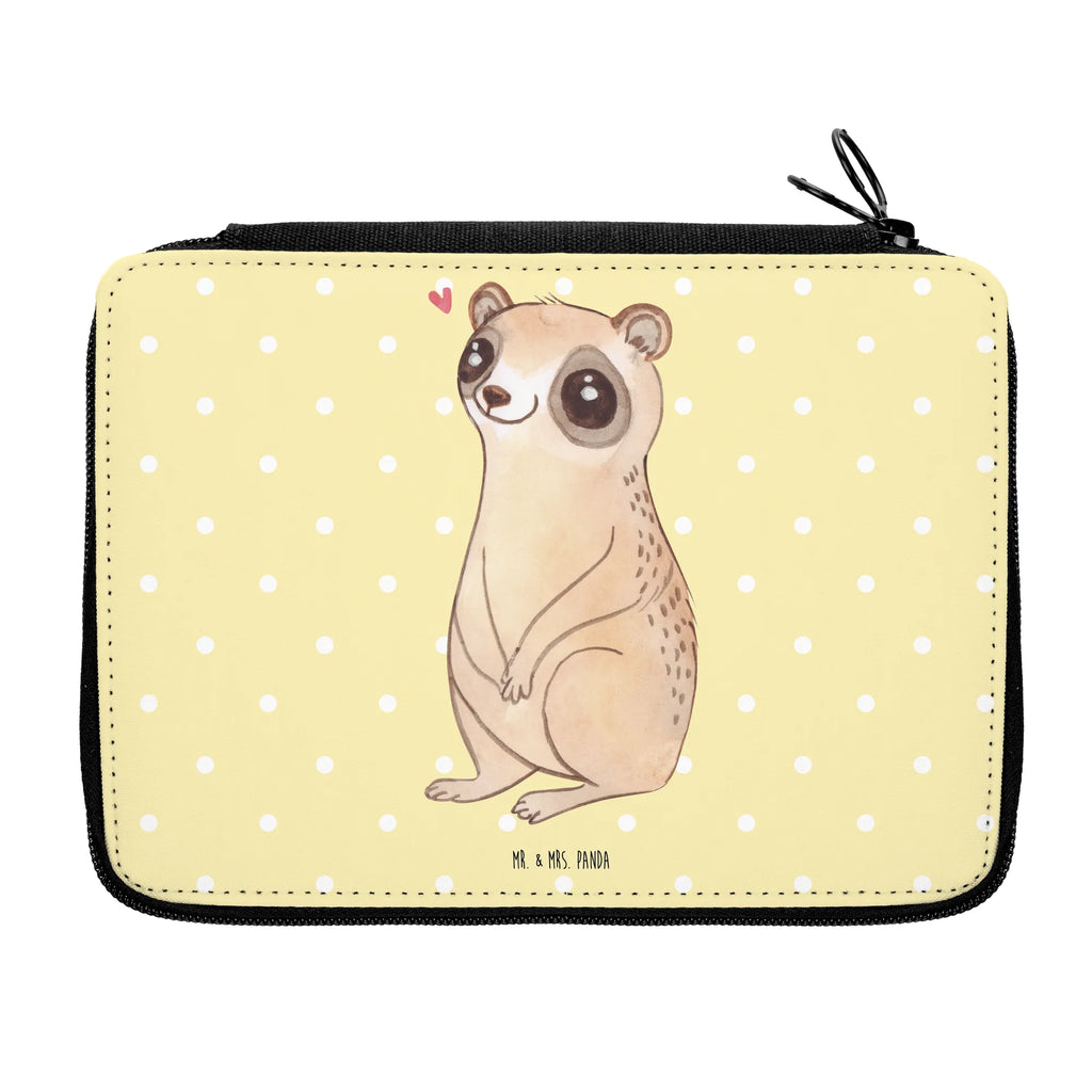 Leather folder Slow loris Happy Federmäppchen, Einschulung, Büro Stifte Etui, Stifte Etui, Federmäppchen bedruckt, Motiv, Grundschule, Stifterolle, Kind, Bestückte Federmappe, Stiftetasche, Geschenk, Schülerin, Kinder Federmappe, Schüler, Federmappe, Schule, Federmappe Einschulung, Tiermotive, Gute Laune, lustige Sprüche, Tiere, Niedlich, Plumplori, Glück