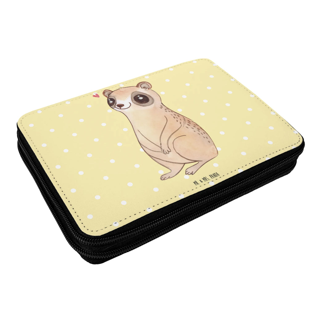 Leather folder Slow loris Happy Federmäppchen, Einschulung, Büro Stifte Etui, Stifte Etui, Federmäppchen bedruckt, Motiv, Grundschule, Stifterolle, Kind, Bestückte Federmappe, Stiftetasche, Geschenk, Schülerin, Kinder Federmappe, Schüler, Federmappe, Schule, Federmappe Einschulung, Tiermotive, Gute Laune, lustige Sprüche, Tiere, Niedlich, Plumplori, Glück