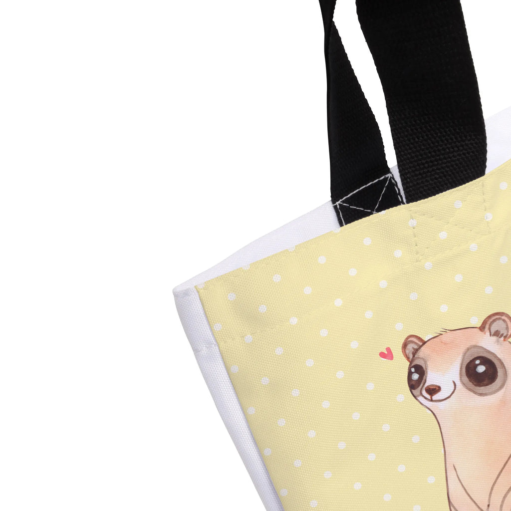 Shopper Slow loris Happy shopping bag, woman, shopper, carrier bag, handle bag, XXL, beach bag, large, bag, small animals, cute, funny, cute animal motives, hand drawn, small world, funny sayings, good mood, happy, gifts, gift ideas, special gifts, animal lover, card