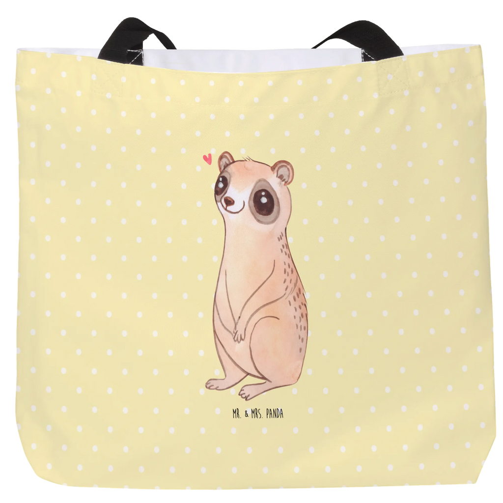 Shopper Slow loris Happy shopping bag, woman, shopper, carrier bag, handle bag, XXL, beach bag, large, bag, small animals, cute, funny, cute animal motives, hand drawn, small world, funny sayings, good mood, happy, gifts, gift ideas, special gifts, animal lover, card
