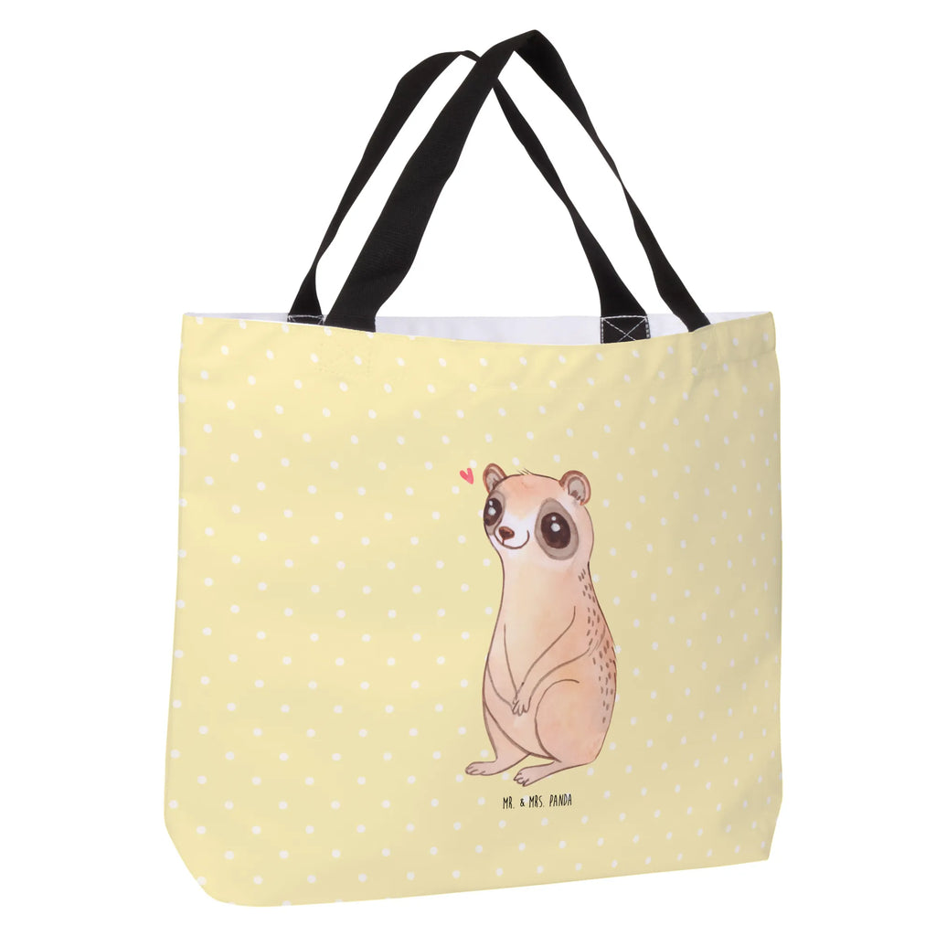 Shopper Slow loris Happy shopping bag, woman, shopper, carrier bag, handle bag, XXL, beach bag, large, bag, small animals, cute, funny, cute animal motives, hand drawn, small world, funny sayings, good mood, happy, gifts, gift ideas, special gifts, animal lover, card