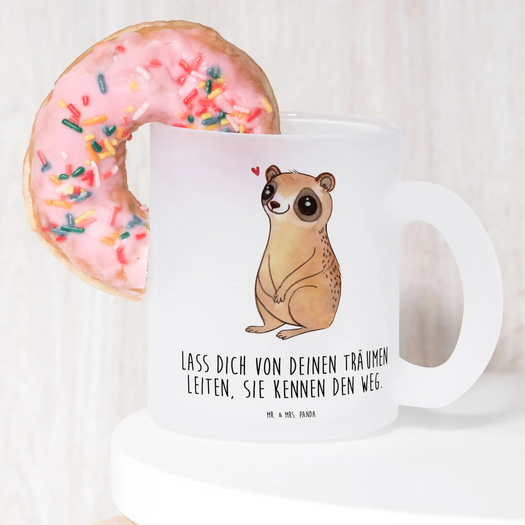 Glass tea cup Slow loris Happy tea glass, Tea cup, glass, mug, tea, small animals, cute, funny, cute animal motives, hand drawn, small world, funny sayings, good mood, happy, gifts, gift ideas, special gifts, animal lover, card
