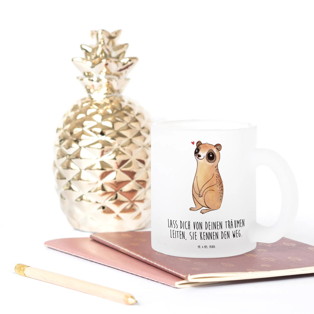 Glass tea cup Slow loris Happy tea glass, Tea cup, glass, mug, tea, small animals, cute, funny, cute animal motives, hand drawn, small world, funny sayings, good mood, happy, gifts, gift ideas, special gifts, animal lover, card