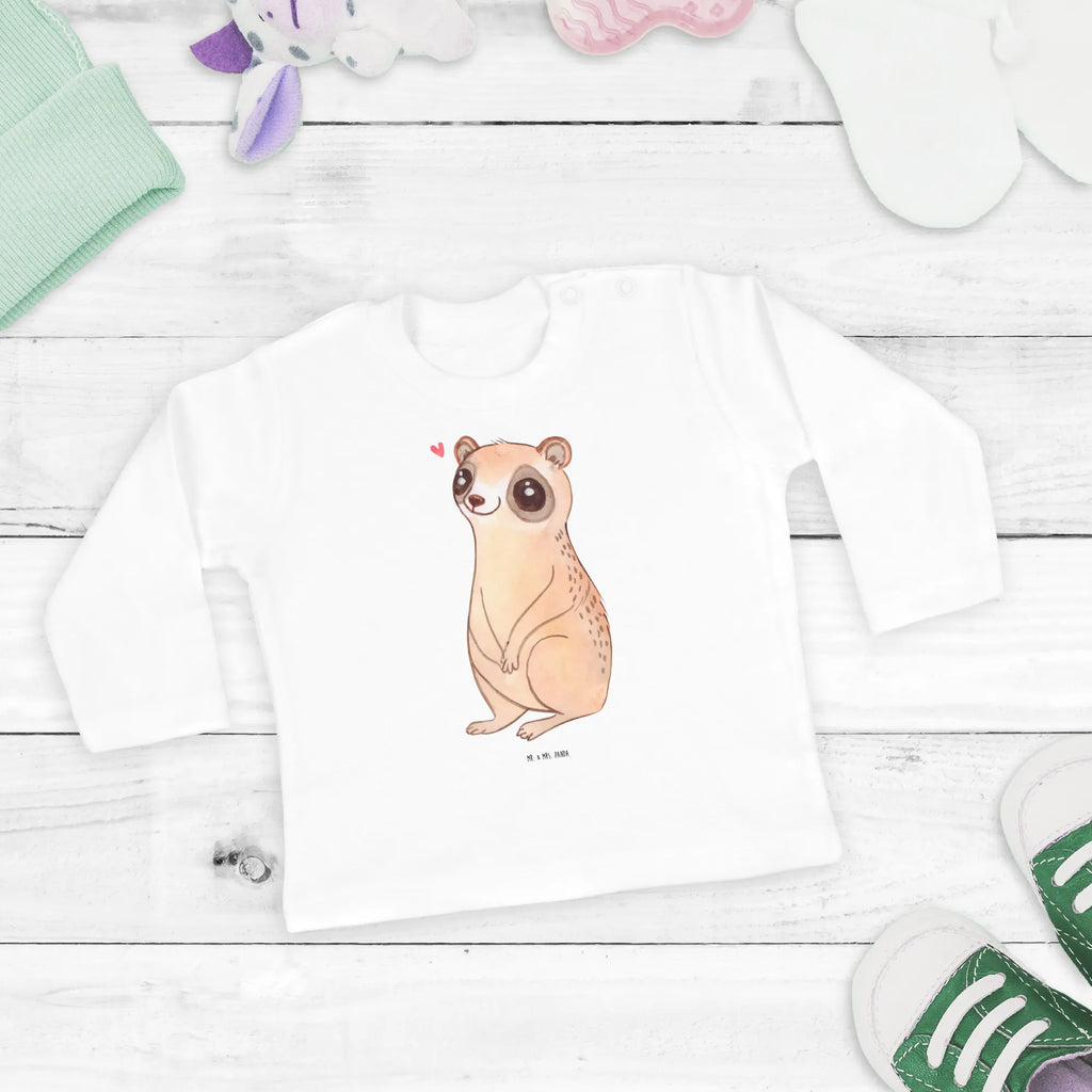 Baby long-sleeve Slow loris Happy Baby Shower, Langarm, Bio, Kleidung, Lustige Sprüche, Tiere, Tiermotive, Gute Laune, Glück, Niedlich, Plumplori