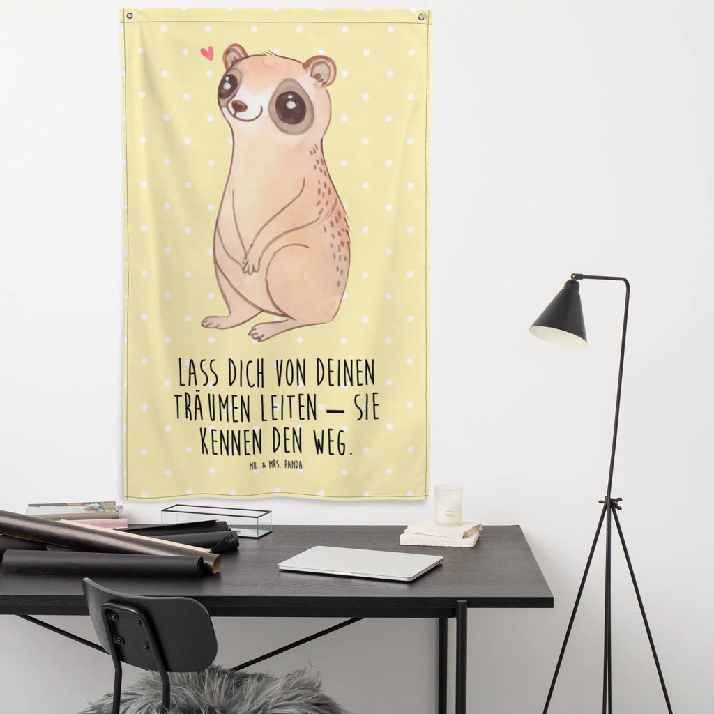 Tapestry Slow loris Happy Tapestry, Decoration, Wall hanging, Boho, small animals, cute, funny, cute animal motives, hand drawn, small world, funny sayings, good mood, happy, gifts, gift ideas, special gifts, animal lover, card