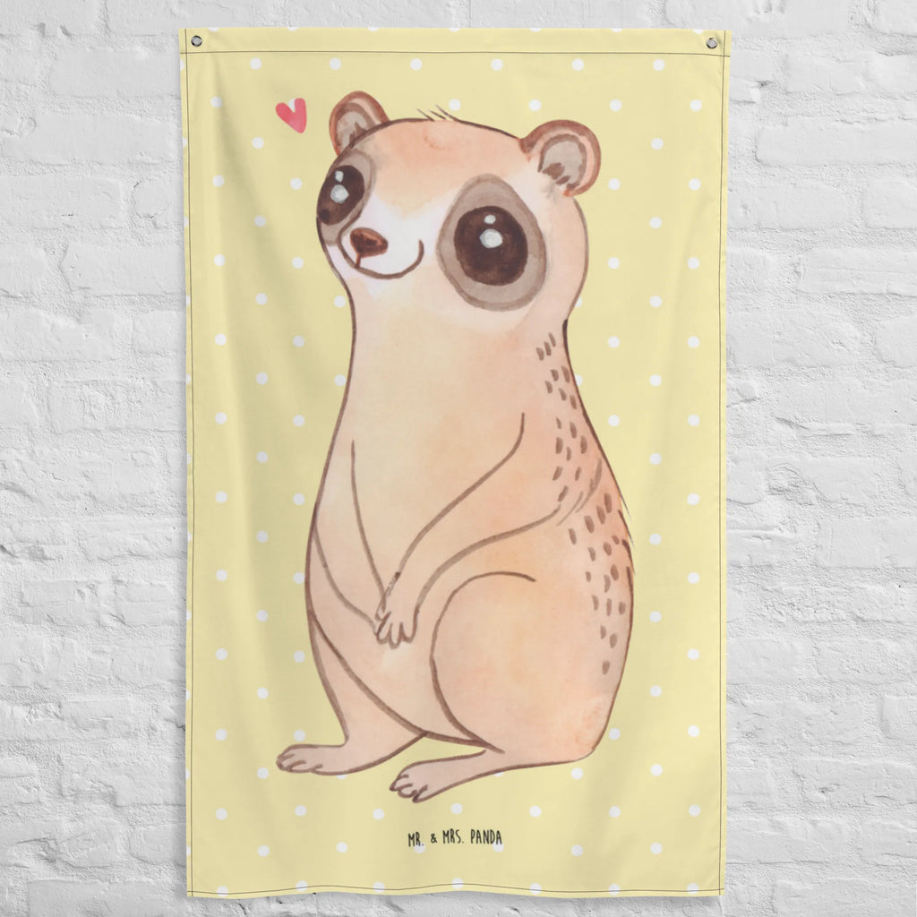 Tapestry Slow loris Happy Tapestry, Decoration, Wall hanging, Boho, small animals, cute, funny, cute animal motives, hand drawn, small world, funny sayings, good mood, happy, gifts, gift ideas, special gifts, animal lover, card