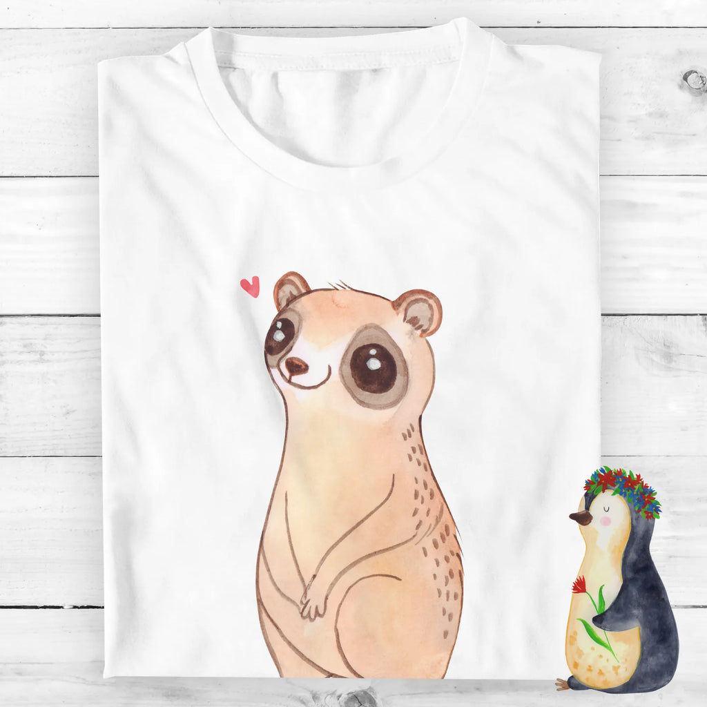 Personalised T-Shirt Slow loris Happy T-Shirt Personalisiert, T-Shirt mit Aufruck, T-Shirt mit Namen, Gute Laune, Lustige Sprüche, Tiere, Tiermotive, Niedlich, Glück, Plumplori