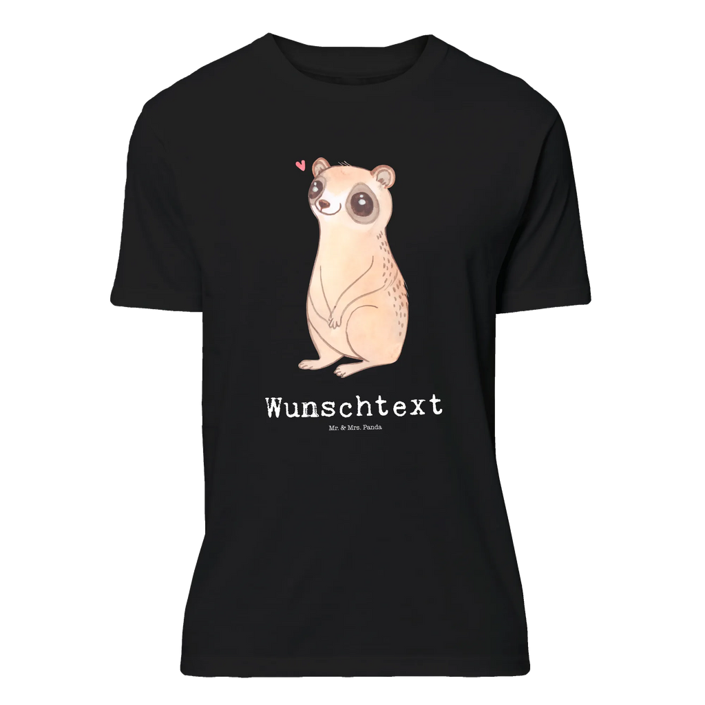 Personalised T-Shirt Slow loris Happy T-Shirt Personalisiert, T-Shirt mit Aufruck, T-Shirt mit Namen, Gute Laune, Lustige Sprüche, Tiere, Tiermotive, Niedlich, Glück, Plumplori