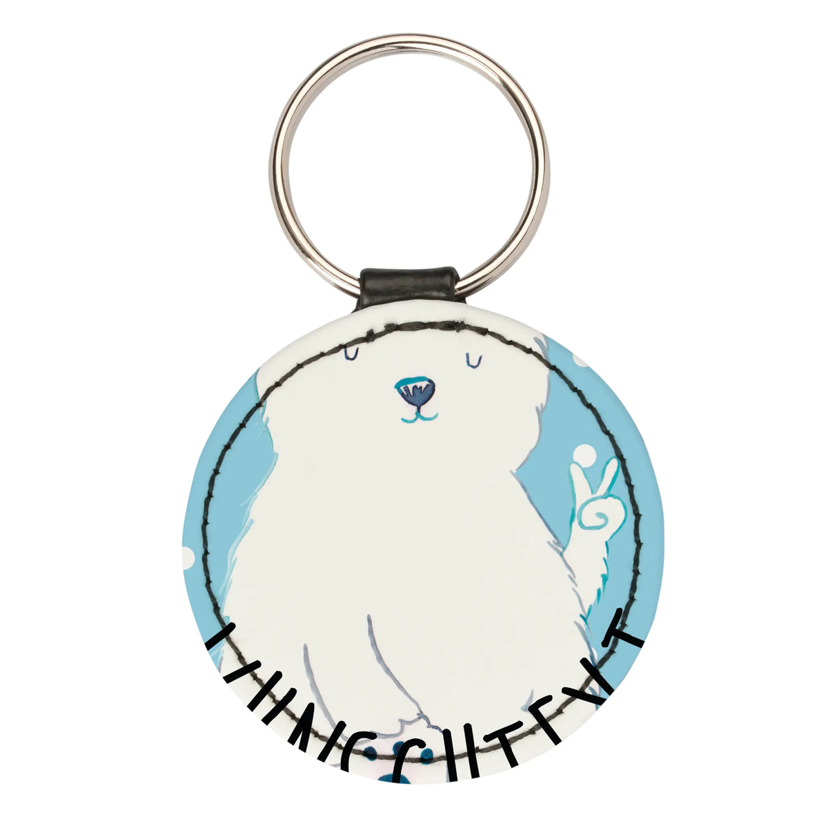 Personalised key ring Icebear Lazy teddy bear, cuddly toy, lazy, relaxing, workplace, office job, work, Polar bear, North Pole