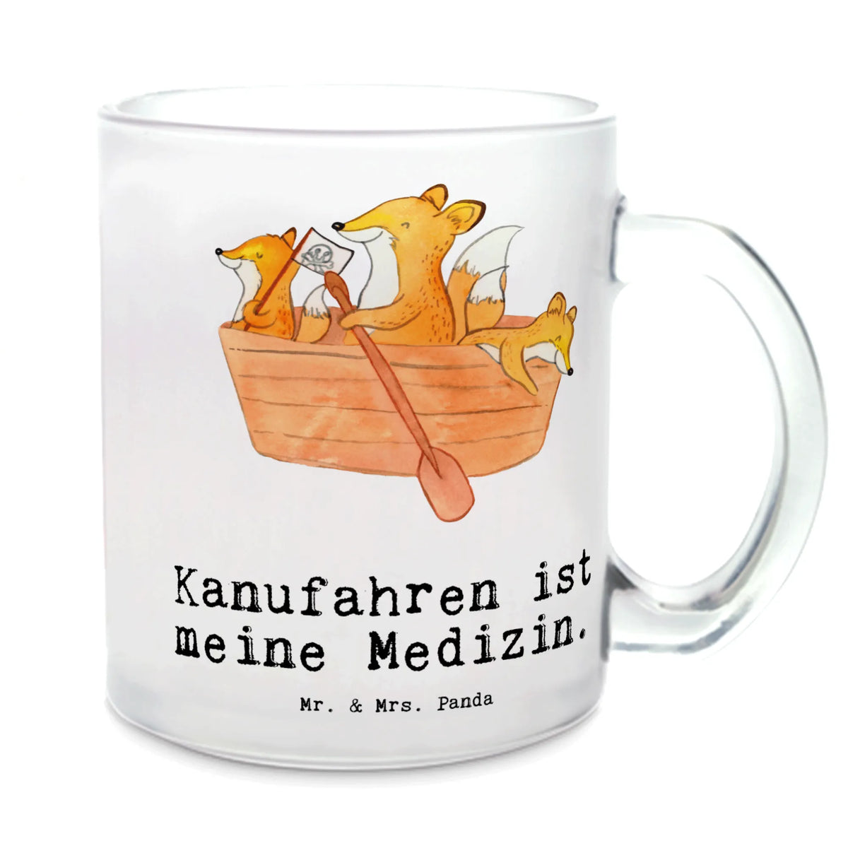 Glass tea cup Fox Canoeing Tea cup, tea, glass, tea glass, mug, Gift, sport, hobby, giving, thank you, award, profit, athlete, Canoeing, paddling tour, canoe tour, canoe school, canoe rental