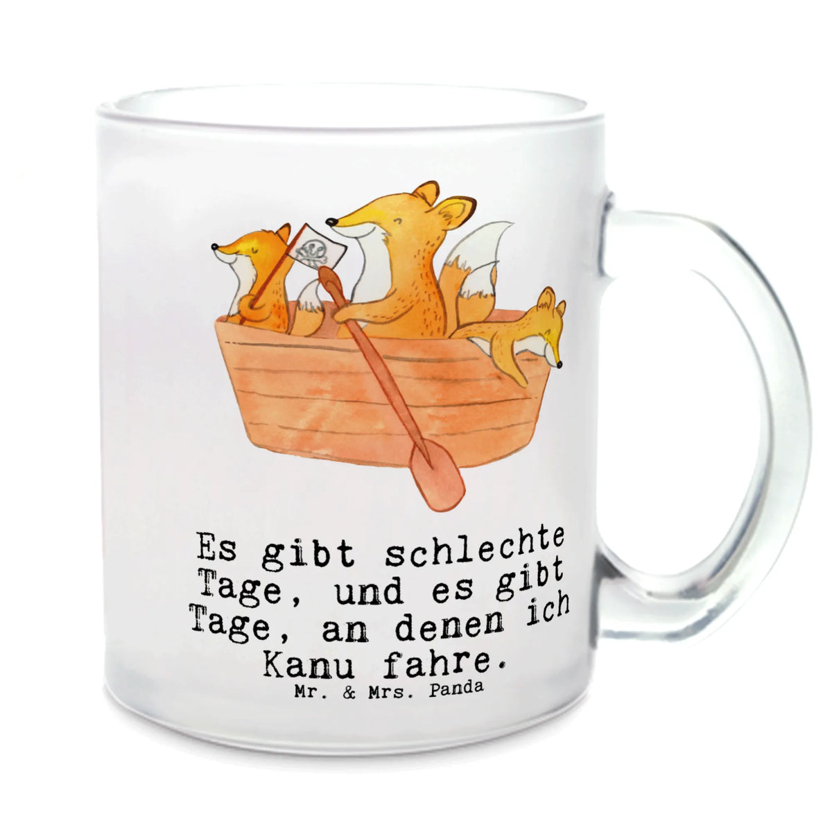 Glass tea cup Fox Canoeing Gift, giving, thank you, award, profit, athlete, paddling tour, canoe school, Canoeing, canoe tour, canoe rental