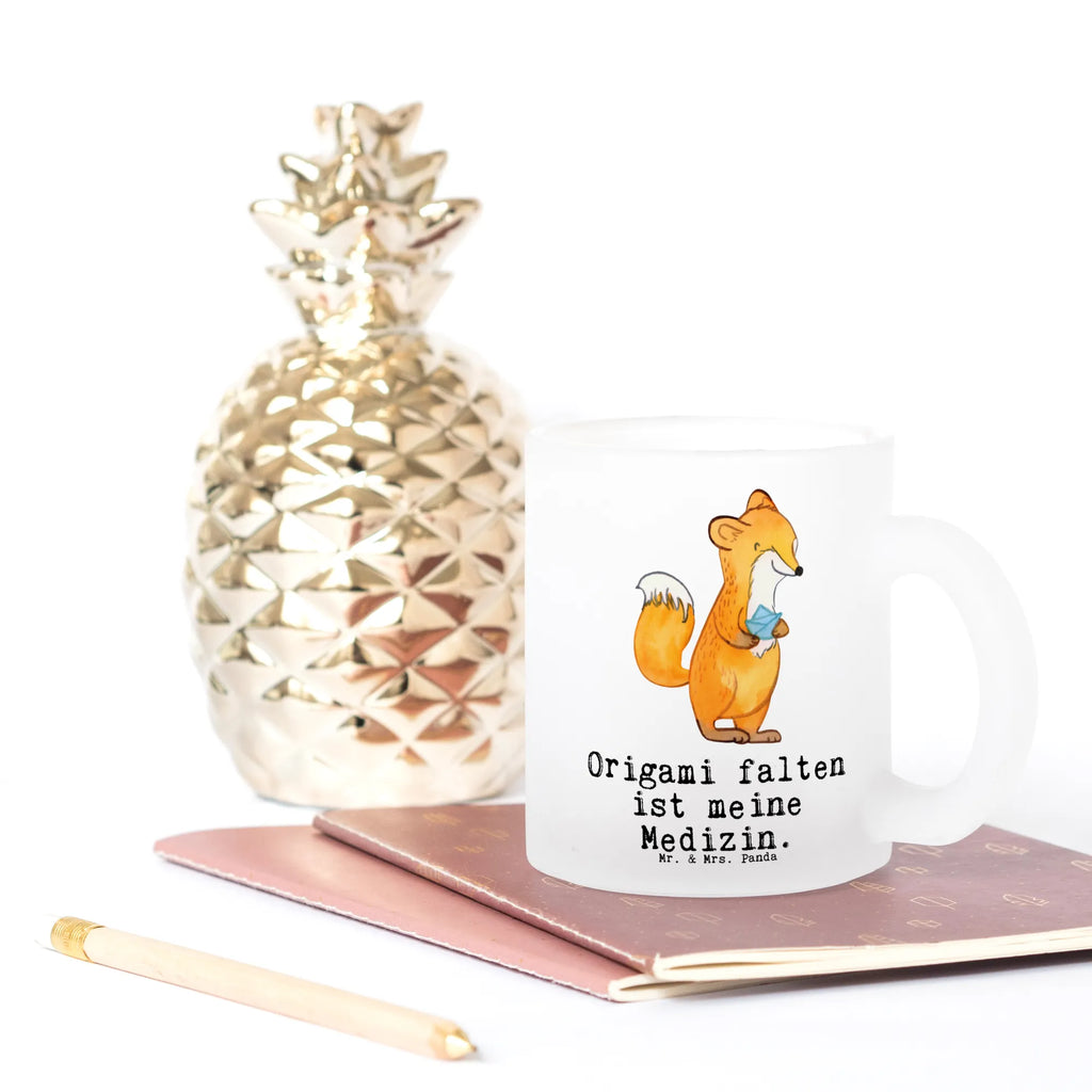 Glass tea cup Fox origami glass, Tea cup, mug, tea, tea glass, Gift, sport, hobby, giving, thank you, award, profit, athlete, Japanese Folding Art, Origami, Crafts, DIY, Paper Folding