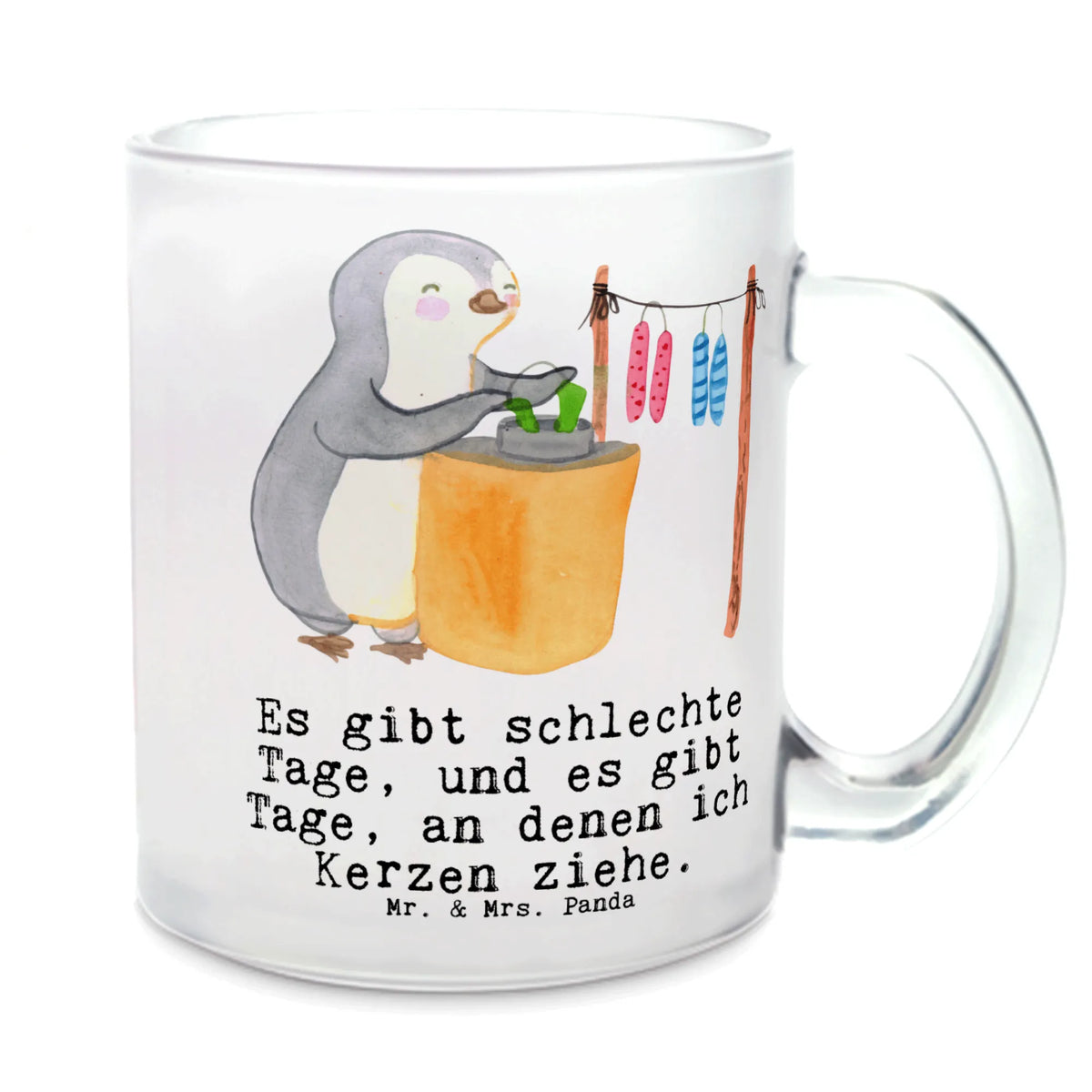 Teetasse Pinguin Kerzenziehen