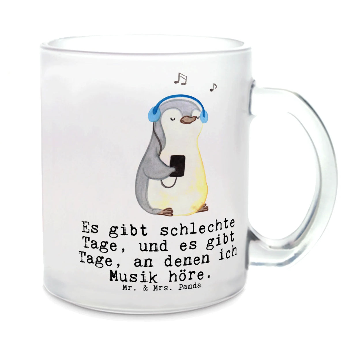 Teetasse Pinguin Musik hören Glas Teebecher, Häferl, Trinkglas, Teeglas, Tee Tasse, Henkelbecher, Teetasse Glas, getränkeglas, Pott, Kakaotasse, getränkebecher, Henkeltasse, Glasbecher, Motivtasse, Teetasse, Teetasse aus Glas, Haferl, glastasse, Geschenk, Schenken, Sport, Sportart, Hobby, Danke, Dankeschön, Auszeichnung, Gewinn, Sportler, Musik hören, Lieblingssong