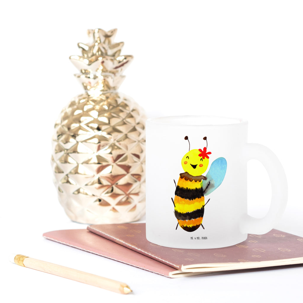 Glass tea cup bee happy glass, mug, tea glass, tea, Tea cup, Bee, wasp, bumblebee