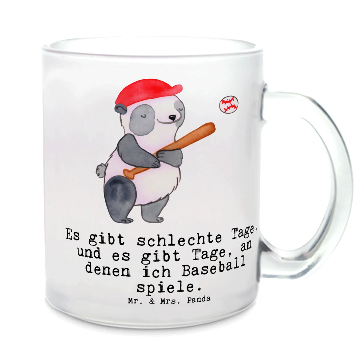 Filiżanka do herbaty Panda Gra w baseball Prezent, Sport, Dyscyplina sportowa, Hobby, Darować, Dziękuję, Dzięki, Wyróżnienie, Wygrana, Sportowiec