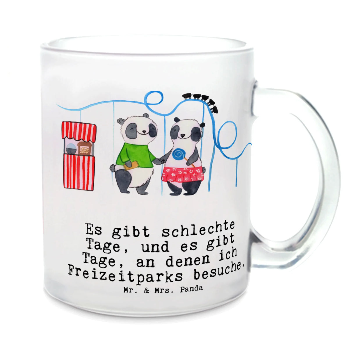Teetasse Pandas Freizeitpark besuchen Motivtasse, Teetasse aus Glas, Glasbecher, glastasse, getränkeglas, Henkelbecher, Henkeltasse, Glas Teebecher, Teetasse, getränkebecher, Pott, Teeglas, Trinkglas, Haferl, Kakaotasse, Teetasse Glas, Häferl, Tee Tasse, Geschenk, Schenken, Sport, Sportart, Hobby, Danke, Dankeschön, Auszeichnung, Gewinn, Sportler, Freizeitpark Besuchen, Achterbahn fahren