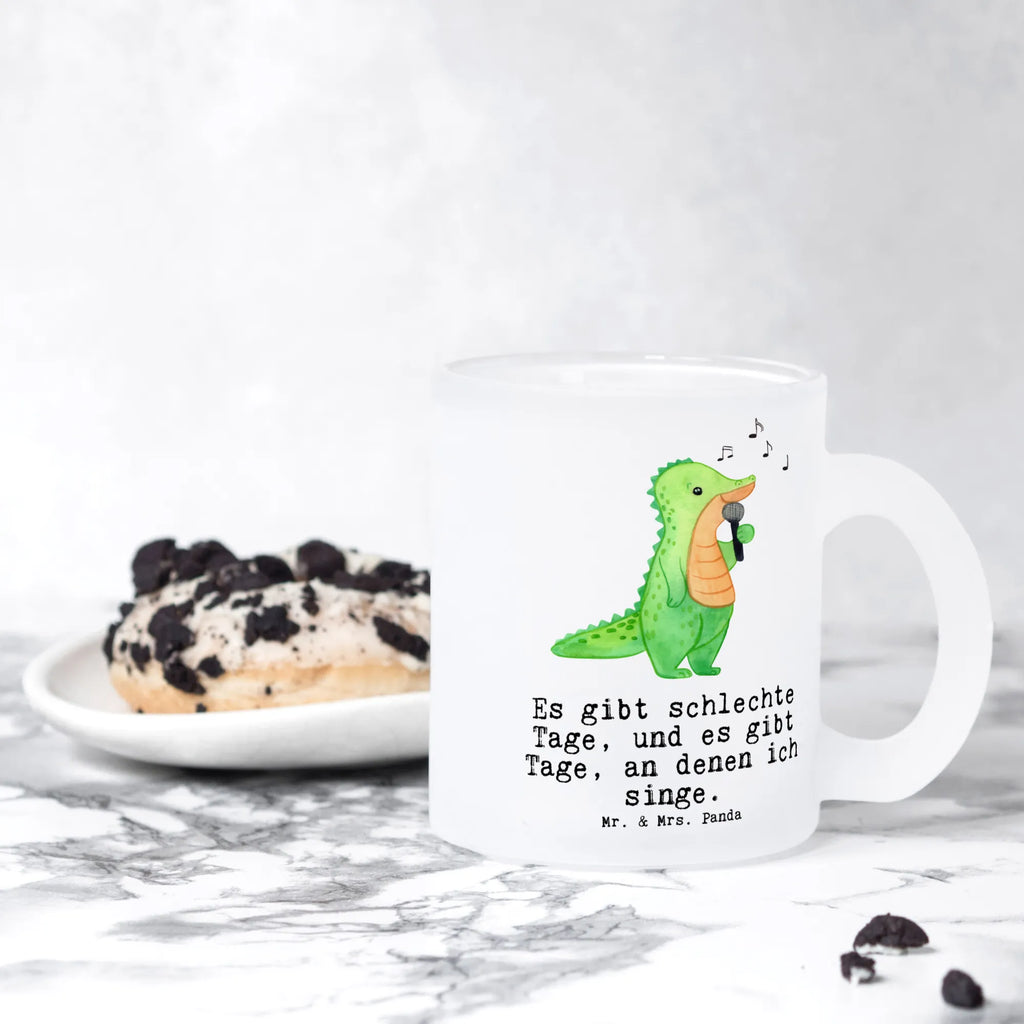 Glass tea cup crocodile To sing glass, tea, mug, Tea cup, tea glass, Gift, sport, hobby, giving, thank you, award, profit, athlete, vocals, hobby singers, live performance, Singing, band
