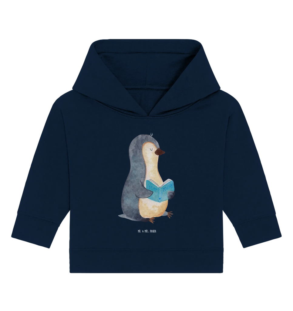 Organic Baby Hoodie Penguin A book Baby Pullover, Baby Kapuzensweatshirt, Baby Kapuzenshirt, Baby Hoodie, Pinguin, Faulenzen, Buch, Pinguine, Urlaub, Freizeit, Bücherwurm, Ferien, Lesen, Nichtstun