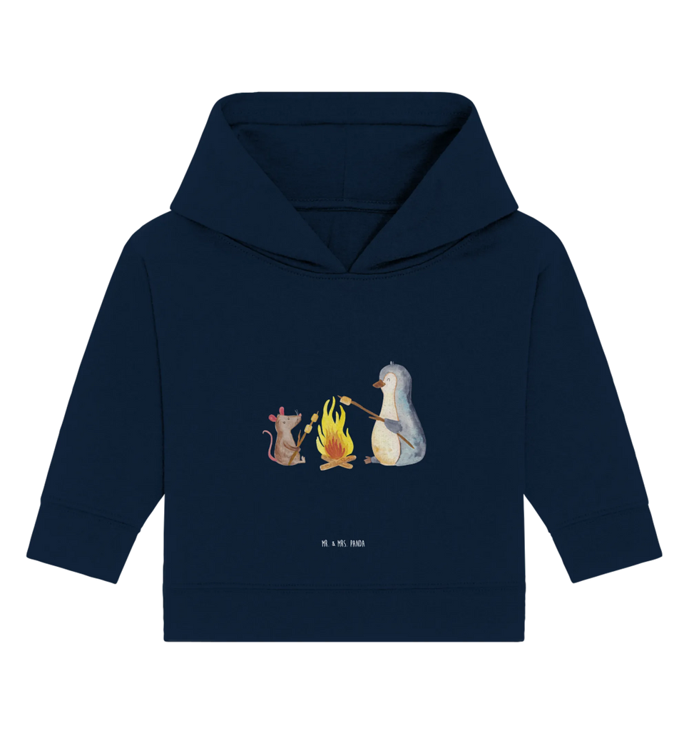 Organiczna bluza z kapturem dla niemowląt pingwin ognisko Baby Pullover, Baby Hoodie, Baby Kapuzensweatshirt, Baby Kapuzenshirt, Pinguin, Lebensmotivation, Job, Neustart, Lebensspruch, Pinguine, Liebe, Lagerfeuer, Feuer, Marshmallows, Motivation, grillen, Leben, Büroalltag, Büro, Arbeit, Maus