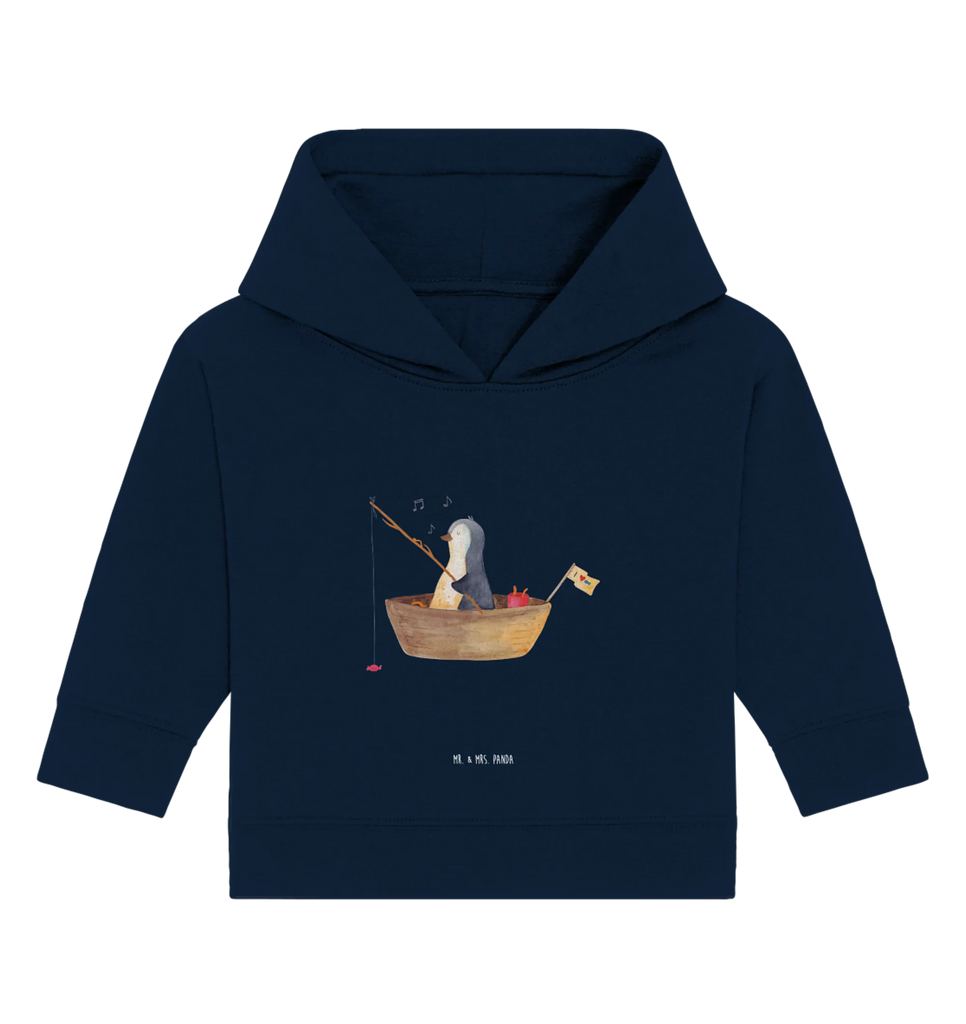 Organiczna bluza z kapturem dla niemowląt pingwin łódka wędkarska Baby Kapuzenshirt, Baby Kapuzensweatshirt, Baby Hoodie, Baby Pullover, Pinguin, Angeln, Lebenslust, Neuanfang, Motivation, Boot, Trennung, Scheidung, genießen, Pinguine, Leben, Angelboot, Neustart, Geschenkidee Liebeskummer