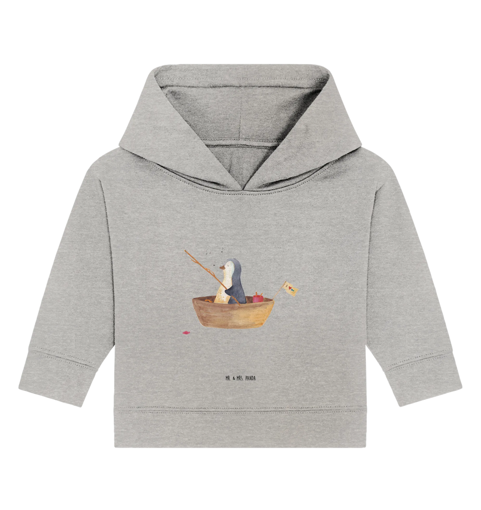 Organiczna bluza z kapturem dla niemowląt pingwin łódka wędkarska Baby Kapuzenshirt, Baby Kapuzensweatshirt, Baby Hoodie, Baby Pullover, Pinguin, Angeln, Lebenslust, Neuanfang, Motivation, Boot, Trennung, Scheidung, genießen, Pinguine, Leben, Angelboot, Neustart, Geschenkidee Liebeskummer