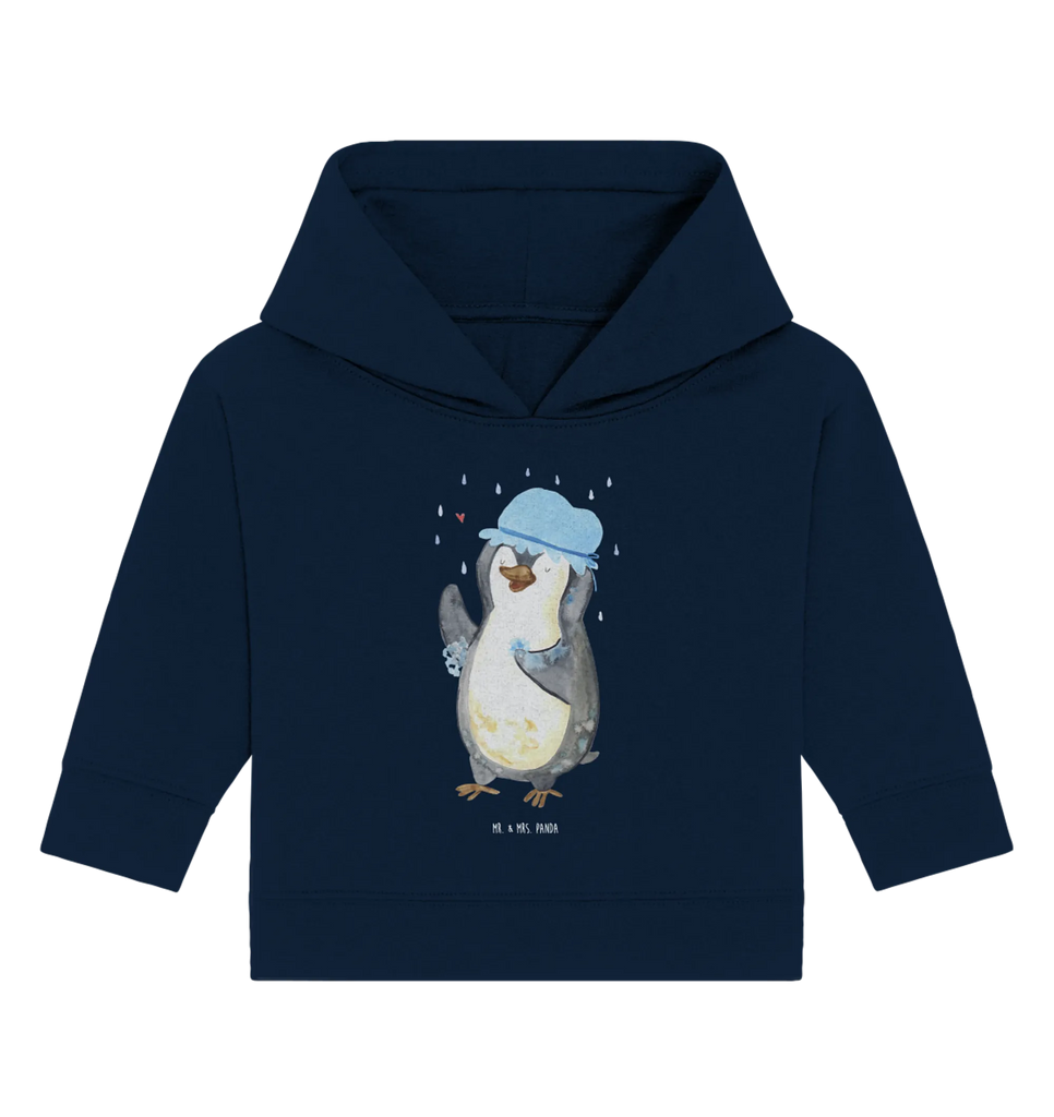 Organiczna bluza z kapturem dla niemowląt Pingwin Prysznic Baby Kapuzensweatshirt, Baby Pullover, Baby Kapuzenshirt, Baby Hoodie, Pinguin, Dusche, Pinguine, duschen, Lebensmotto, Neustart, Neuanfang, glücklich sein, Motivation