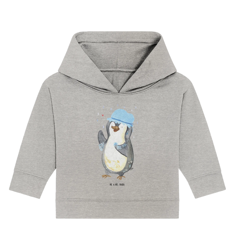 Organiczna bluza z kapturem dla niemowląt Pingwin Prysznic Baby Kapuzensweatshirt, Baby Pullover, Baby Kapuzenshirt, Baby Hoodie, Pinguin, Dusche, Pinguine, duschen, Lebensmotto, Neustart, Neuanfang, glücklich sein, Motivation