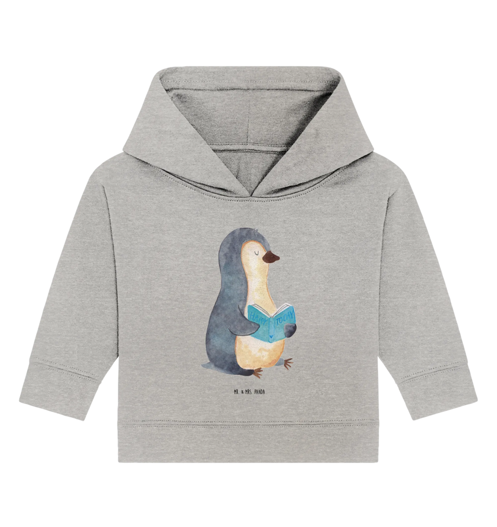 Organic Baby Hoodie Penguin A book Baby Pullover, Baby Kapuzensweatshirt, Baby Kapuzenshirt, Baby Hoodie, Pinguin, Faulenzen, Buch, Pinguine, Urlaub, Freizeit, Bücherwurm, Ferien, Lesen, Nichtstun