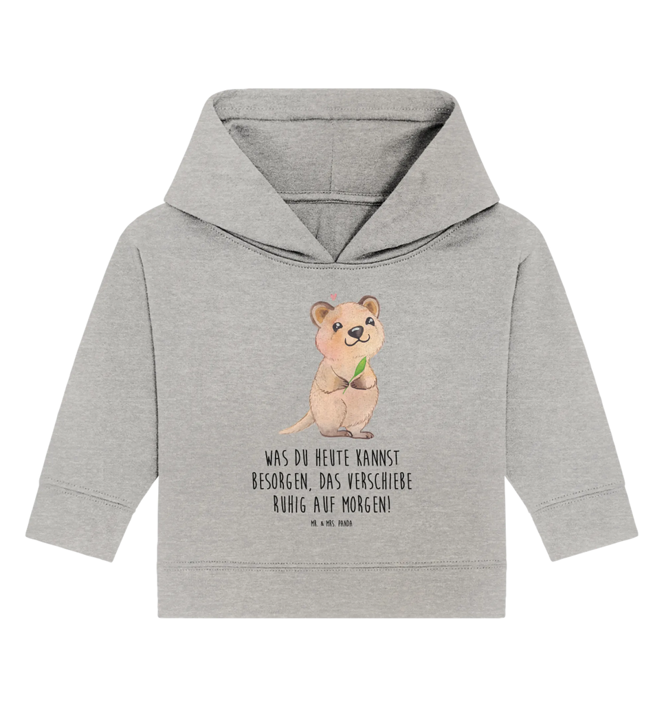 Organiczna bluza z kapturem dla niemowląt Quokka Szczęśliwy Baby Hoodie, Baby Kapuzenshirt, Baby Pullover, Baby Kapuzensweatshirt, Tiere, Gute Laune, Lustige Sprüche, Tiermotive, Niedliches Tier, Aufschieberitis, Dinge Erledigen, Verschieben, Quokka, Lustiger Spruch