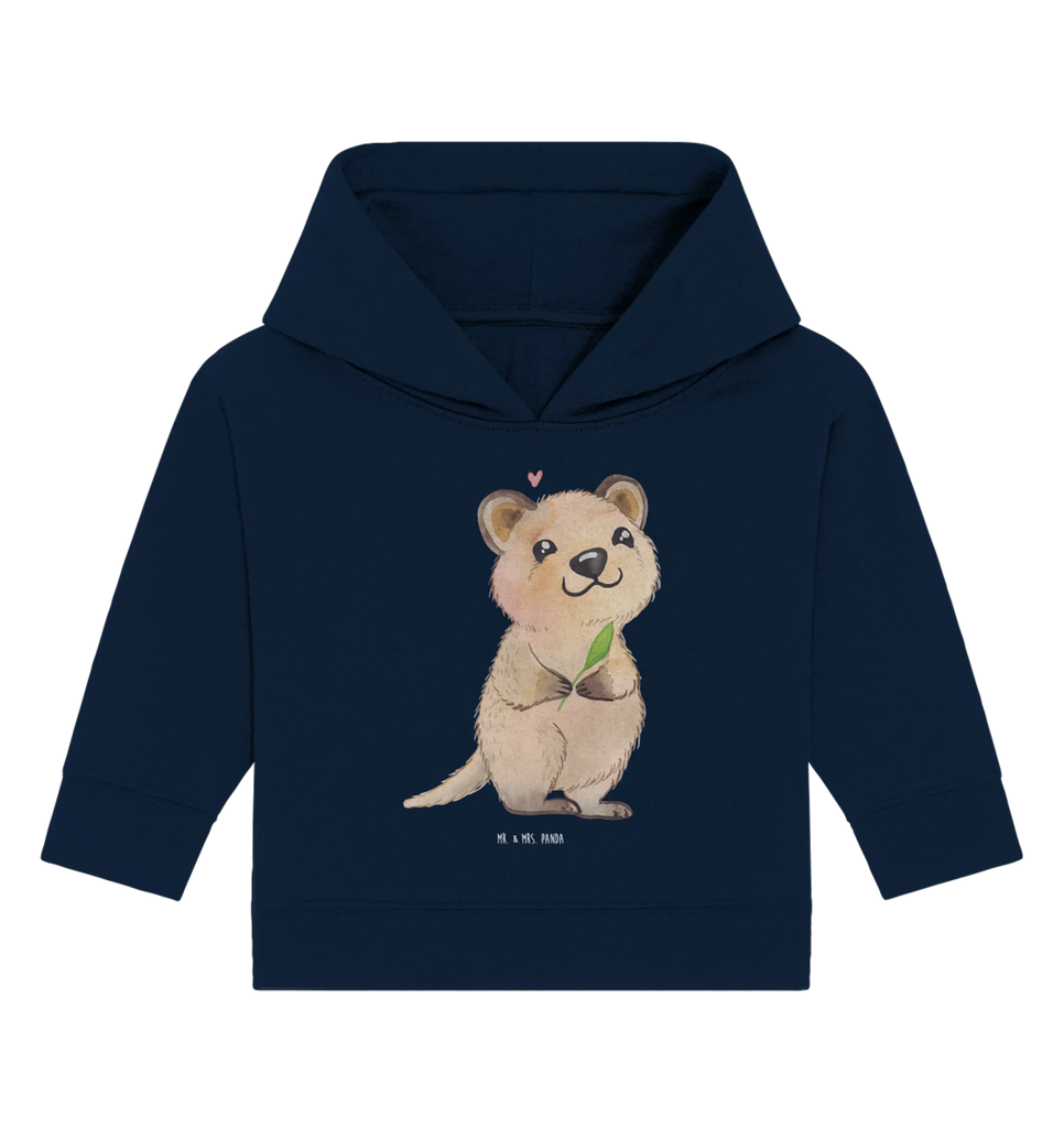 Organiczna bluza z kapturem dla niemowląt Quokka Szczęśliwy Baby Hoodie, Baby Kapuzenshirt, Baby Pullover, Baby Kapuzensweatshirt, Tiere, Gute Laune, Lustige Sprüche, Tiermotive, Niedliches Tier, Aufschieberitis, Dinge Erledigen, Verschieben, Quokka, Lustiger Spruch