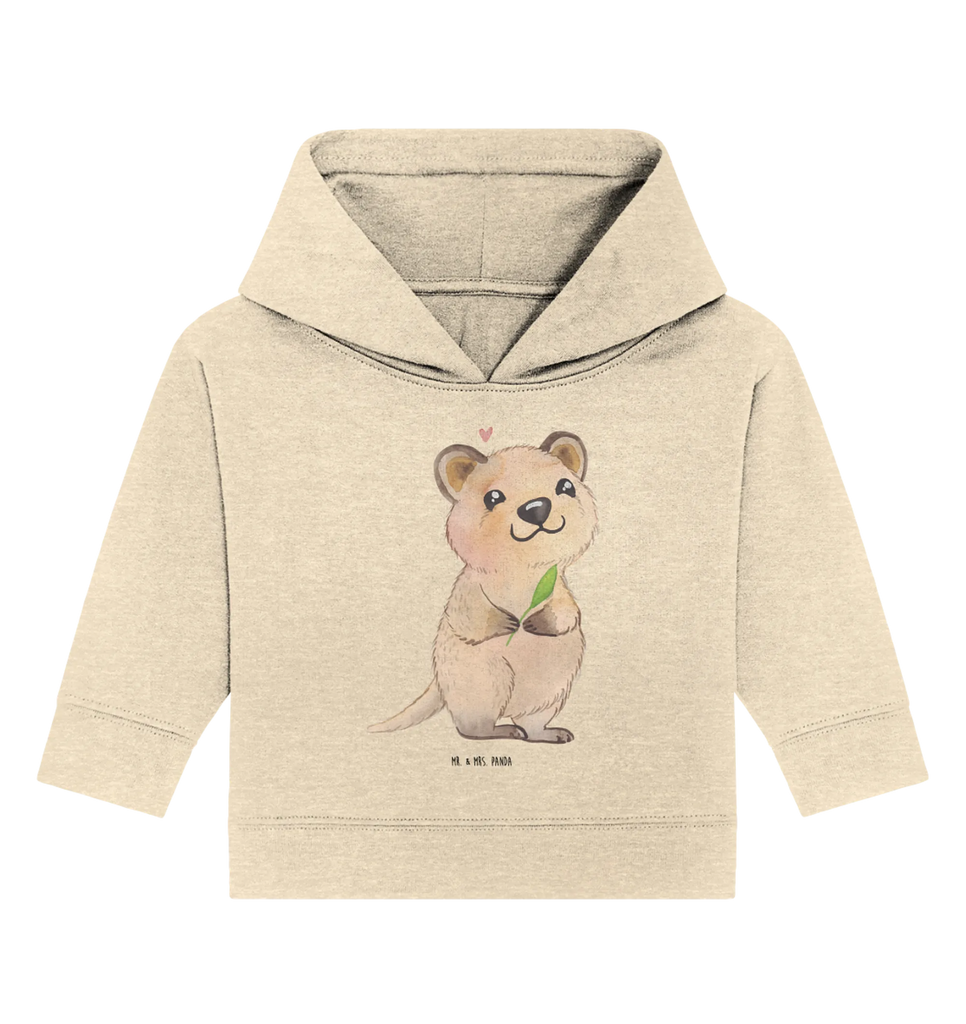 Organiczna bluza z kapturem dla niemowląt Quokka Szczęśliwy Baby Hoodie, Baby Kapuzenshirt, Baby Pullover, Baby Kapuzensweatshirt, Tiere, Gute Laune, Lustige Sprüche, Tiermotive, Niedliches Tier, Aufschieberitis, Dinge Erledigen, Verschieben, Quokka, Lustiger Spruch