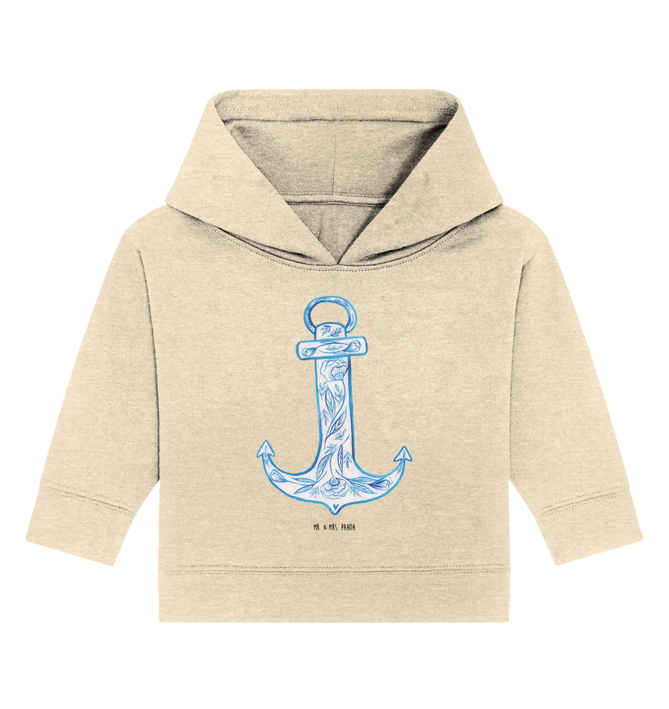 Organic Baby Hoodie Anker Blau Baby Kapuzenshirt, Baby Pullover, Baby Hoodie, Baby Kapuzensweatshirt, Tiermotive, Lustige Sprüche, Tiere, Gute Laune