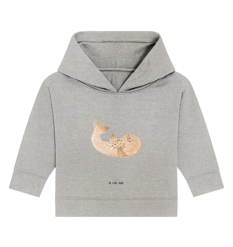 Organiczna bluza z kapturem dla niemowląt foka Leżeć Baby Hoodie, Baby Kapuzenshirt, Baby Pullover, Baby Kapuzensweatshirt, Tiermotive, Lustige Sprüche, Tiere, Gute Laune, Ostsee, Meerestier, Lachen, Seehund, Nordsee, Robben, Robbe, Strand, Freude