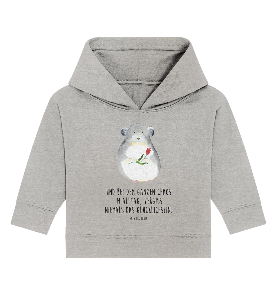 Organiczna bluza z kapturem dla niemowląt szynszyla kwiat Baby Kapuzenshirt, Baby Hoodie, Baby Kapuzensweatshirt, Baby Pullover, Tiermotive, Lustige Sprüche, Tiere, Gute Laune, Glücklichsein, Chinchillas, traurig sein, Depressionen, Chaos, Kummer, Büro, Liebeskummer, Chinchilla, Büroalltag