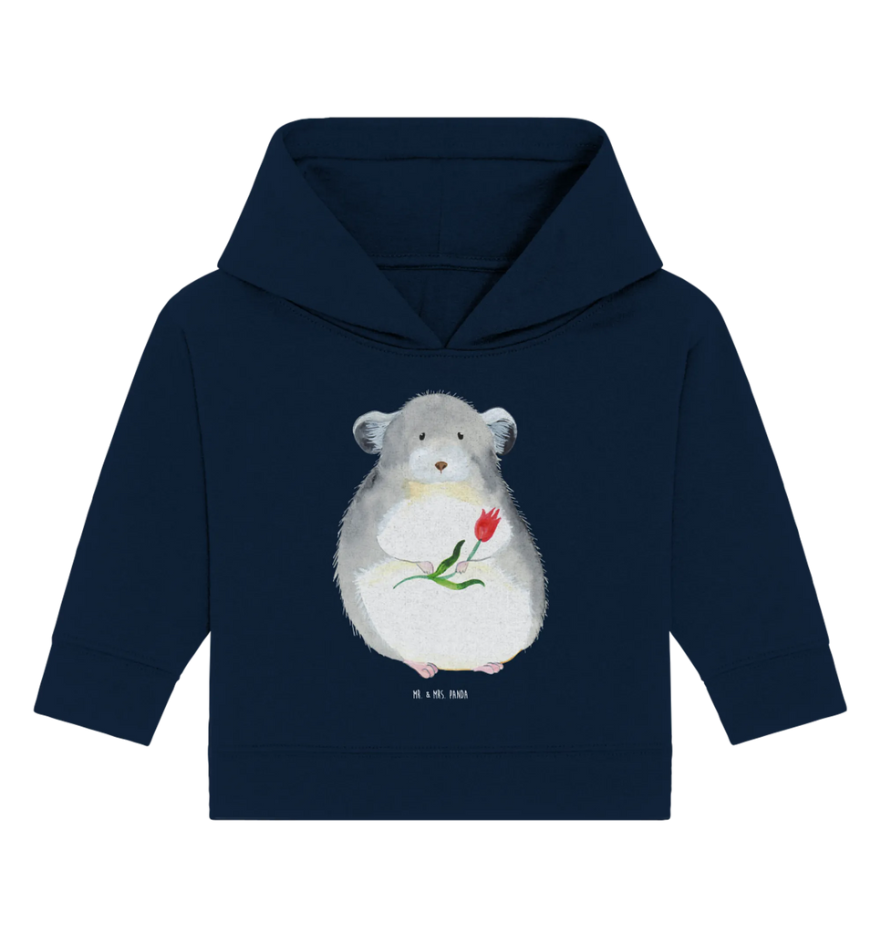 Organiczna bluza z kapturem dla niemowląt szynszyla kwiat Baby Kapuzenshirt, Baby Hoodie, Baby Kapuzensweatshirt, Baby Pullover, Tiermotive, Lustige Sprüche, Tiere, Gute Laune, Glücklichsein, Chinchillas, traurig sein, Depressionen, Chaos, Kummer, Büro, Liebeskummer, Chinchilla, Büroalltag