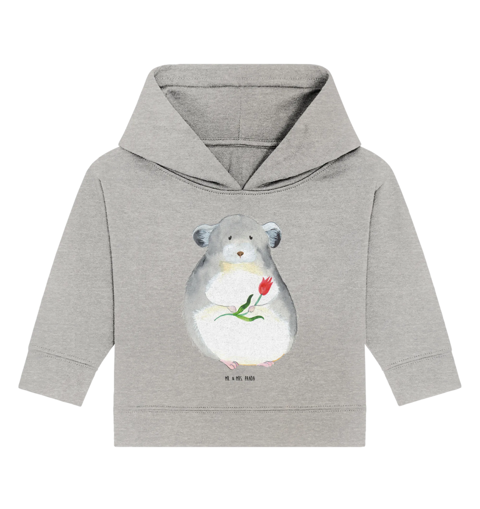 Organiczna bluza z kapturem dla niemowląt szynszyla kwiat Baby Kapuzenshirt, Baby Hoodie, Baby Kapuzensweatshirt, Baby Pullover, Tiermotive, Lustige Sprüche, Tiere, Gute Laune, Glücklichsein, Chinchillas, traurig sein, Depressionen, Chaos, Kummer, Büro, Liebeskummer, Chinchilla, Büroalltag