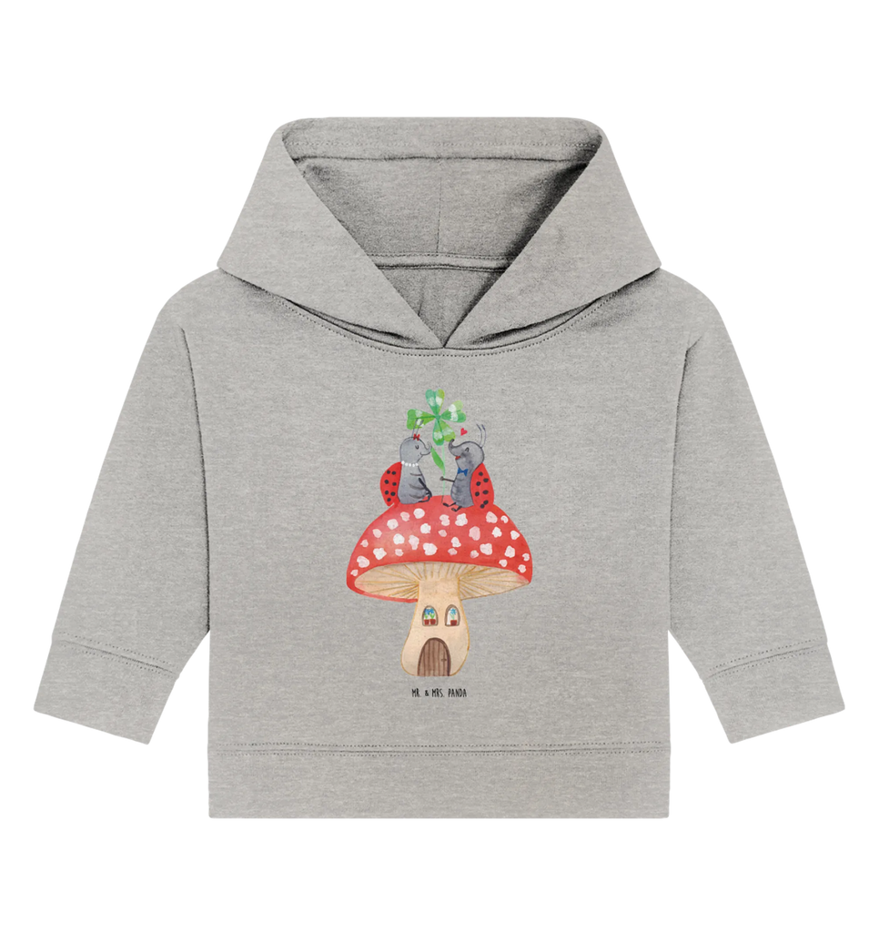 Organic Baby Hoodie ladybug toadstool Baby Kapuzenshirt, Baby Kapuzensweatshirt, Baby Pullover, Baby Hoodie, Tiermotive, Lustige Sprüche, Tiere, Gute Laune, Haus, Fleigenpilzhaus, Marienkäfer, Zuhause, Fliegenpilz, Wohnung