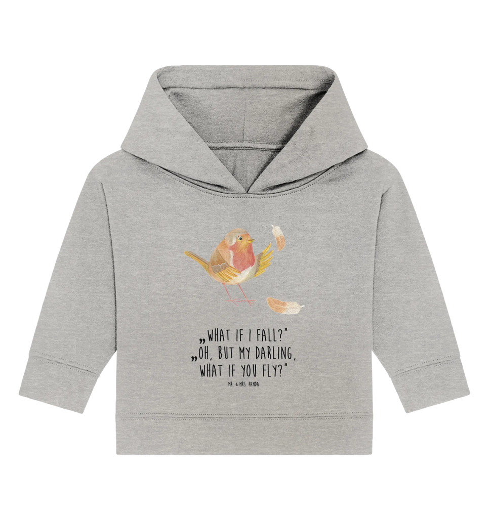 Organiczna bluza z kapturem dla niemowląt rudzik Pióra Baby Pullover, Baby Hoodie, Baby Kapuzensweatshirt, Baby Kapuzenshirt, Tiermotive, Lustige Sprüche, Tiere, Gute Laune, Motivation Sprüche, Vogel, Spruch Motivation, Spruch Mut, Rotkehlchen, Motivationsbilder, fliegen, What If I Fall