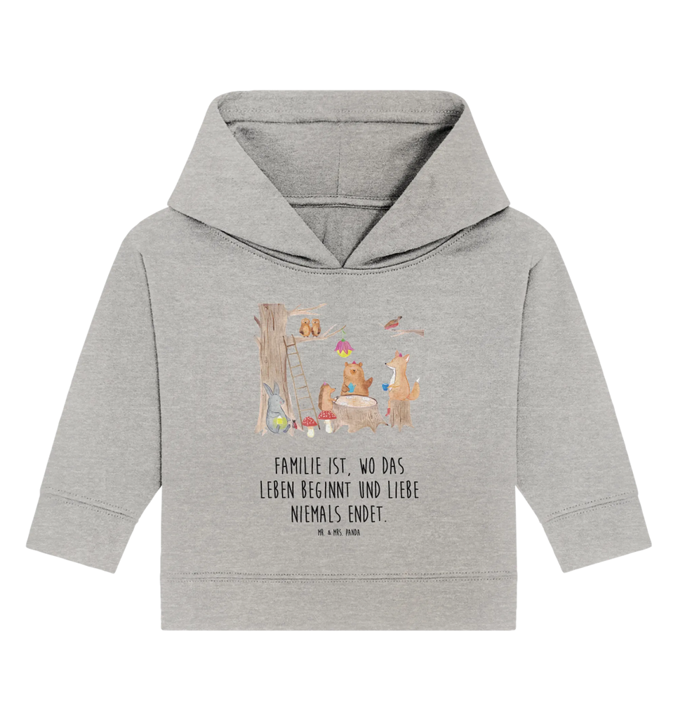 Organiczna bluza z kapturem dla niemowląt zwierzęta leśne piknik Baby Kapuzenshirt, Baby Kapuzensweatshirt, Baby Pullover, Baby Hoodie, Tiermotive, Lustige Sprüche, Tiere, Gute Laune, Wald, Picknick, Hase, Fuchs, Igel, Waldtiere, Eichhörnchen, Maus