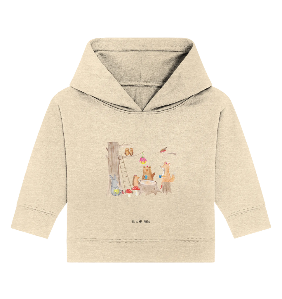 Organiczna bluza z kapturem dla niemowląt zwierzęta leśne piknik Baby Kapuzenshirt, Baby Kapuzensweatshirt, Baby Pullover, Baby Hoodie, Tiermotive, Lustige Sprüche, Tiere, Gute Laune, Wald, Picknick, Hase, Fuchs, Igel, Waldtiere, Eichhörnchen, Maus