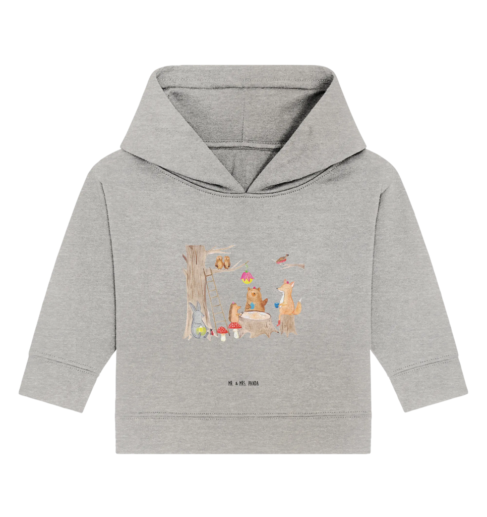 Organiczna bluza z kapturem dla niemowląt zwierzęta leśne piknik Baby Kapuzenshirt, Baby Kapuzensweatshirt, Baby Pullover, Baby Hoodie, Tiermotive, Lustige Sprüche, Tiere, Gute Laune, Wald, Picknick, Hase, Fuchs, Igel, Waldtiere, Eichhörnchen, Maus