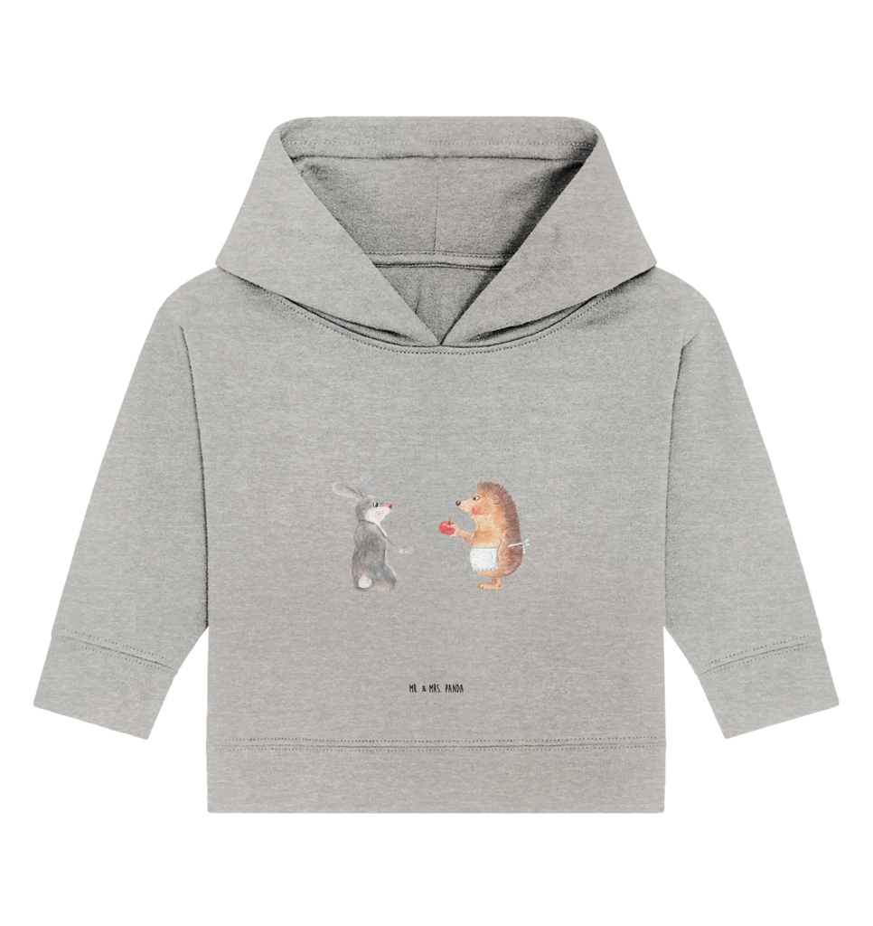 Organiczna bluza z kapturem dla niemowląt królik jeż Baby Pullover, Baby Kapuzenshirt, Baby Hoodie, Baby Kapuzensweatshirt, Tiermotive, Lustige Sprüche, Tiere, Gute Laune, Trennungsschmerz, Igel und Hase, Liebe Spruch, Igel, Liebeskummer Geschenk, Herzschmerz, Spruch Romantisch, Hase, Trösten